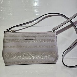 Elegant Silver Striped Women's Bag